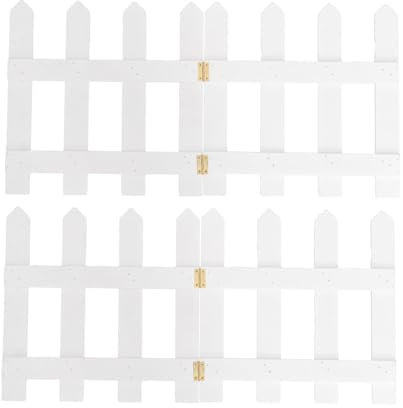 OFFSCH Recinzione in Miniatura in Legno Bianco Per Albero Di Natale, Set Da 2 Pezzi Da 30 Cm x 1,2 M, Decorazione Natalizia Per Giardino e Feste