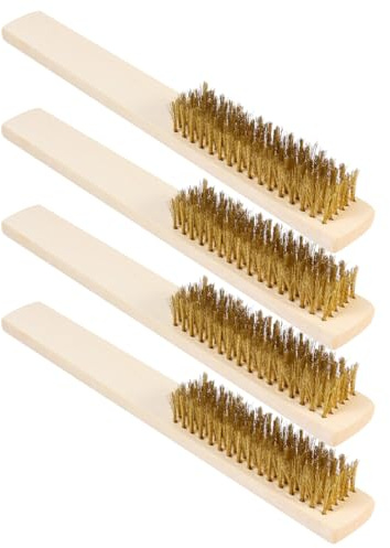 JECOMPRIS Copper Wire Cleaning Brush 8.03In with Wooden Handle File Cleaning Brush for Restoring and Maintaining Hand Files and Rasps in Workshop and Home