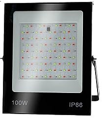 LVSEWOA Projecteur LED d'extérieur, 50 W, 100 W, 200 W, RGB, étanche IP66, avec télécommande, pour Jardin, terrasse, Jardin, Toit (RGB 100 W)
