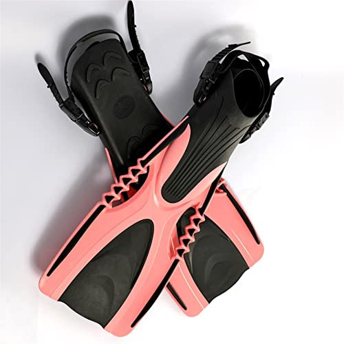 ETZRYSYB Flipper professionella dykfenor vuxna justerbara simskor silikon långa nedsänkbar snorkling fot monofena dykning flippers (rosa, L/XL)