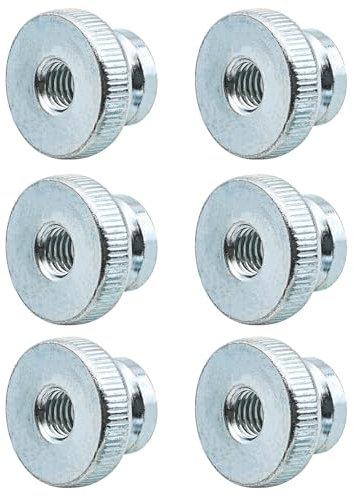 DZS ELEC 6PCS Galvanized M6 Knurled Thumb Nuts Knurled Hand Tightening Nuts Carbon Steel Round Knob Fasteners for Cabinets Toolboxes 3D Printer Platforms Machine Tools Cabinets