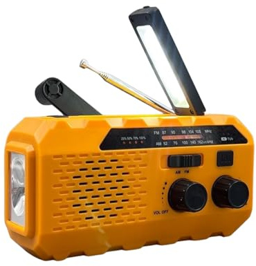 Radio Portable AM/FM BSL CT-6127 | Recharge Solaire et manivelle Dynamo | Lampe Torche LED | Batterie Rechargeable 2000 mAh Stockage et Recharge d'appareils externes | USB-A et USB-C.