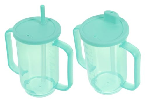 Milisten 2 pièces Gobelets Réutilisables pour Personnes Âgées avec Anti-déversement Ergonomiques et Durables Tasse Hydratation et Alimentation pour Patients Alités et Soins Adultes
