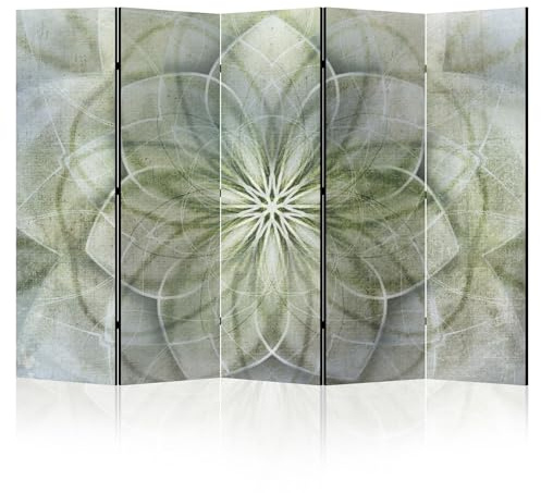 LUMASOUL Paravent Raumteiler Innen beidseitig Bedruckt 225x172 cm Mandala | Vorderseite mit Motiv, neutrale Rückseite, faltbar, freistehend und dekorativ
