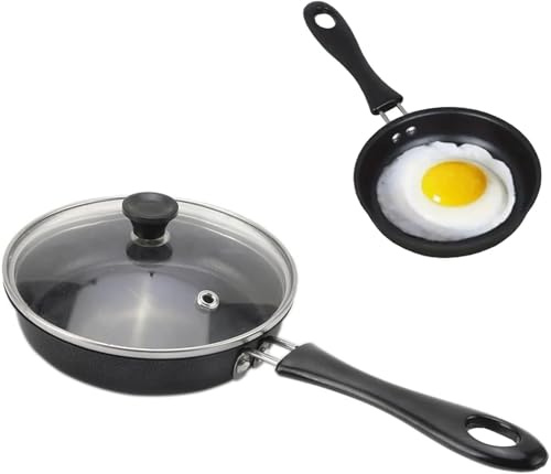 Small Frying Pan, Mini Frying Pans for One Egg, 12cm Non-Stick Fryings Pan | Egg Fryings Pans, Portable Camping Cooking Omelet Pan for Gas Stove Induction Hob