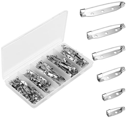 120 Stück Sicherheitsnadeln Set, Silber Broschennadeln und Anstecker Pin, Robuste Metall Anstecknadel für Schmuck, Handarbeiten und Alltag