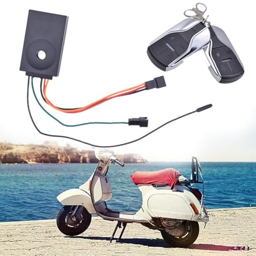 SageFurned Système d'alarme pour vélo électrique avec télécommande 48 V-72 V Système d'accès sans fil Protection antivol pour vélo électrique et moto électrique Noir