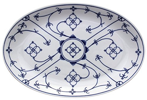 Eschenbach Porzellan Group Tallin Indischblau Platte oval 32 cm, Porzellan, Indigoblau, 1 x 1 x 1 cm