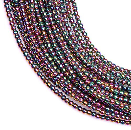 Synthetik rund multicolor Hämatit Edelstein selbstgemachten Schmuck Lose Perlen 38,1 cm Größe Plektrum 2mm mehrfarbig