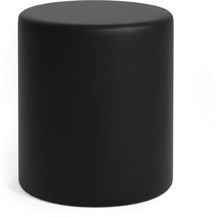Kaikoon Sitzhocker rund aus Kunstleder Schwarz Ø39 × 45 cm – Hocker für Event, Messe & Gastronomie