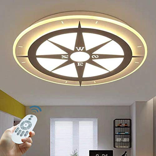 ENXING LED-Deckenleuchte Mit Fernbedienung Dimmbar Kinderzimmerlampe Für Jungen Und Mädchen Und Begrüßungsräume Licht Energie Licht Kompass Auge Pflege Kinderlampen Metall Deckenlampe,42CM 26W