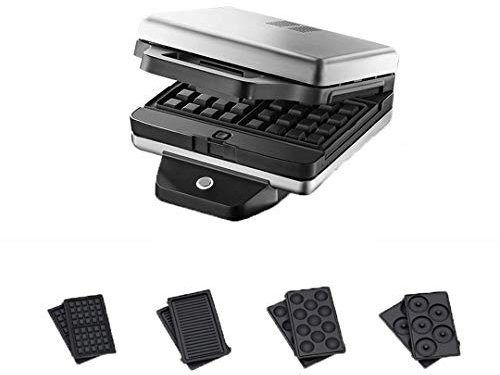 GQF Mini waflera 5 en 1, tostadora de sándwiches, Prensa de panini, máquina de rosquillas, Tablero Antiadherente Recubierto, 8000W, Control automático de Temperatura, Calentamiento por Ambos Lados