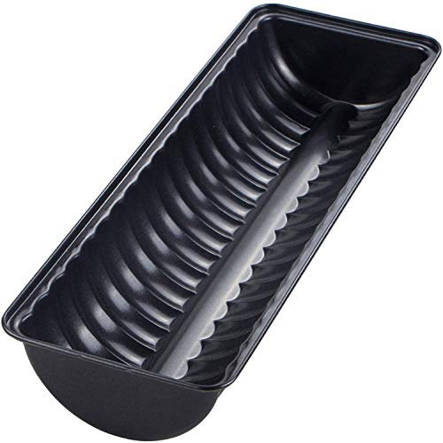 webake Rehrückenbackform 33 cm Rehrückenform mit Antihaftbeschichtung Ciabattaform Kastenform Brotbackform Rehrücken Backform für Stollen, schwarz Stollenform, Menge: 1 Stück