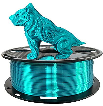 CC3D Seide PLA Glänzend Zyan Blaues PLA Filament 1,75 mm 3D-Drucker Filament 1 kg 2,3 lbs Spule Seidig Glänzend Metallic Zyan Metall Türkis Blau PLA 3D Druckmaterial Seide Emaille Blau PLA