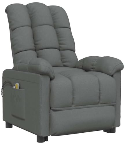 vidaXL Massagesessel Elektrisch Dunkelgrau Stoff