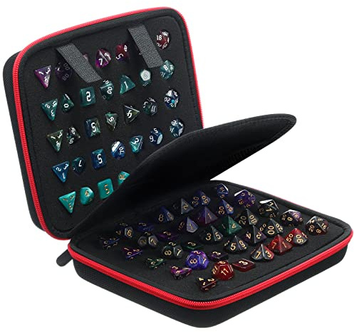Aoriher 1 Pcs Dice Case with Removable Slotted Tray, Red