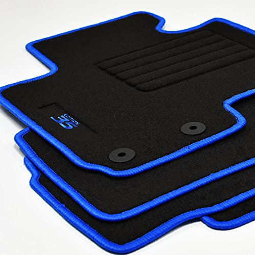 Mattenprofis Velours Logo Fußmatten kompatibel mit Hyundai ix35 ab Bj.01/2010 blau