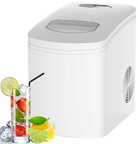 0℃ Outdoor 10kg/24h Ice Maker, Ice Cube Maker Counter Top Ready in 7-10 Mins, Countertop Ice Machine, Portable Ice Cube Maker with LED Display Perfect for Home Office, Home, Party, Bar