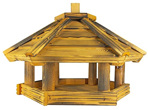 Vogelhaus zum Aufhängen - Vogelfutterhaus ohne Ständer - Futterhaus für Vögel - Vogelhäuser aus Holz - robuster Vogelhäuschen für Garten und Balkon - 32x40x36 cm
