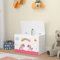 [en.casa] Baule per Giocattoli (AxLxP) 40 x 60 x 30 cm Cassapanca per Cameretta Contenitore Porta Giochi - Mobile a Misura di Bimbi - Decorazione Unicorno - Rosa/Viola