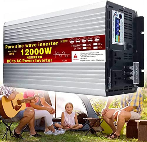 Inverter Auto, Convertitore di Tensione A Onda Sinusoidale Pura Da 12000 W, Convertitore di Potenza Cc 24 V 48 V 60 V 72 V A Ca 120 V 220 V Per Roulotte,12000W-48Vto110V
