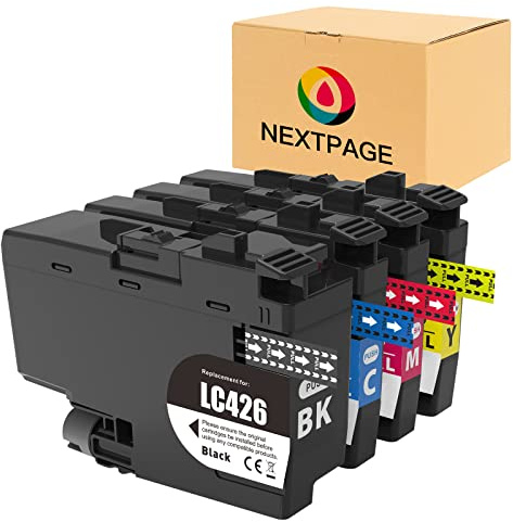 Nextpage LC426 Farbpatronen Kompatibel mit Brother LC426 Druckerpatronen für MFC-J4335DW,MFC-J4340DW,MFC-J4535DW,MFC-J4540DW (1 Schwarz, 1 Cyan, 1 Magenta, 1 Gelb)