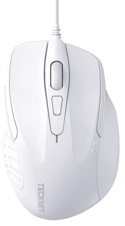TECKNET USB Wired Mouse, 6400 DPI Mice with 6-Button, Optical Computer Mouse with Ergonomic Design for Laptop, Chromebook, PC, Desktop, Mac, Notebook