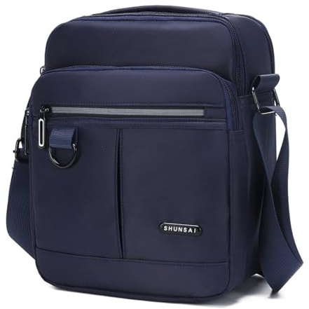 Vpoofree Bolsos de Hombro para Hombre Mariconeras Bolso Bandolera Crossbody Shoulder Bag Casual con Múltiples Bolsillos (Bleu Bolsos de hombro)