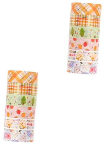 NUOBESTY 12 Rollen Washi-Tape Weihnachtsdekoration entzückende Bänder Waschi Aufkleber Handwerkliches Washi Tape Washi Tape abkleben Haupt schmücken Etikett Sammelalbum Papier Klebeband
