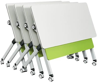 Konferenztisch - Schreibtisch Klappbar, 4 Pack Zusammenklappbarer Besprechungstisch, Mobiler Schulungstisch, Klapp Schulungs Seminartisch, Moderner Büro Konferenztisch Mit Feststellbaren Rädern ( Size