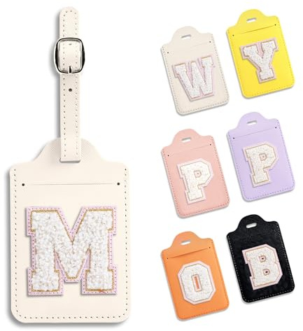 Anntry Gepäckanhänger, Kofferanhänger mit Adressschild, PU Leder Reise Koffer Tags, Namenschild ID Etikett für Geschäftsreise, Flugreisen, Paare Hochzeit Reisegeschenk