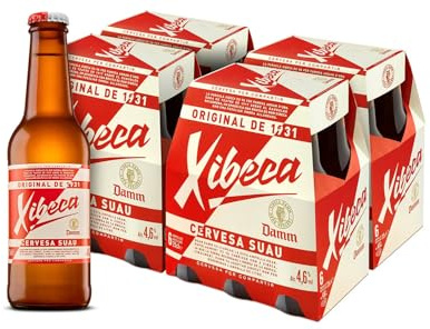 Xibeca | Cerveza de Receta Tradicional | Ideal para el Aperitivo | Pack 24 botellas: 4 packs de 6 x 25 cl