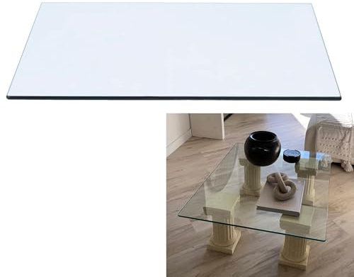 Glasplatte Tisch Glas 8mm - Sicherheitsglas Glasplatten Nach Maß Rechteckig Als Schutz, Kanten Geschliffen und Poliert, für Stehpultgestell, Schreibtischplatte für Home Office(100x50cm)