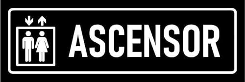 Elevator, black informational sign SP048-1mm flexible Plastic sign (300mm x 100mm)