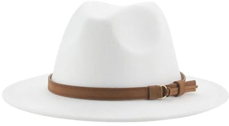 FULUJIDI Fedora Trilby Filzhut Hut Fedora Hüte Für Frauen Männer Breite Krempe Solide Frauen Hüte Band Gürtel Klassische Formale Kleider Hüte