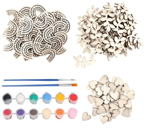 150 Pezzi Di Trucioli Di Legno Per Decorazione Battesimo Per Ragazze, 1 Set Di Colori, Decorazioni Per Battesimo Per Ragazze, Trucioli Di Legno Con Cuore Arcobaleno