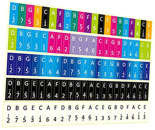 CORHAD 5 Stück Kalimba Daumenklavier Notenaufkleber 17-tasten Pvc Labels in Leuchtenden Farben Langlebige Lernaufkleber Für Anfänger Daumenpiano Einfach Zu Montieren Und Rückstandsfrei Entfernbar