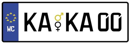WC Schild, Toilettenschild KAKA? Unisex, Nummernschild