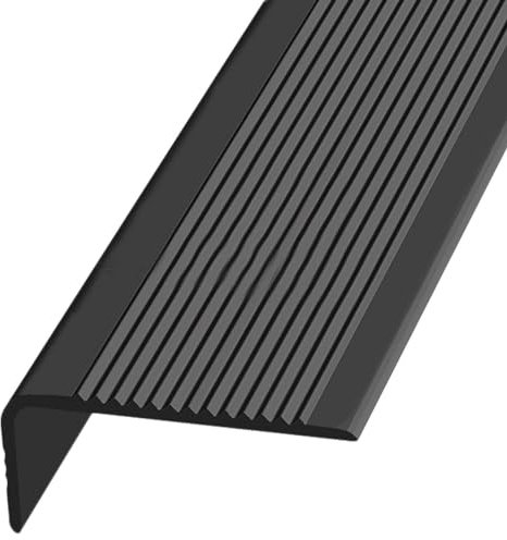 Stairs Edge Protection Stair Nosing Edge Trim Stair Nosing Stair Profile, Stair Nosing PVC Self-Adhesive Stair-Protection Corner Profile, Width 7x3cm, Non-Slip Edging Strip, Step Corner Profile-Black