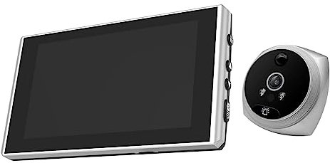 Asuinxurr 1Set PIR-Türauge, Elektronischer Türspion, Türkamera-Viewer, 2 MP, 145° Nachtsicht, 4,5-LCD-Bildschirm, Digitale Türklingel, Silber