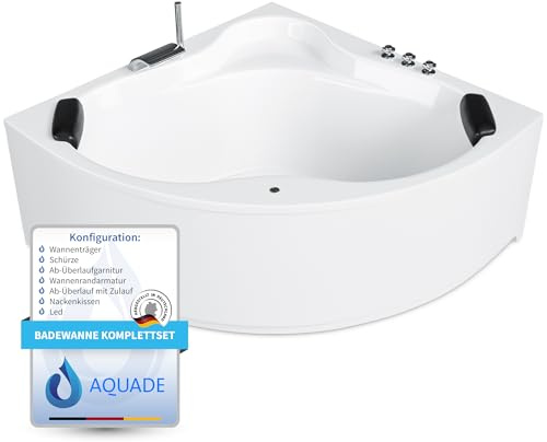 AQUADE Acryl Eckbadewanne 150x150 cm Badewanne Komplettset Modell: Essen