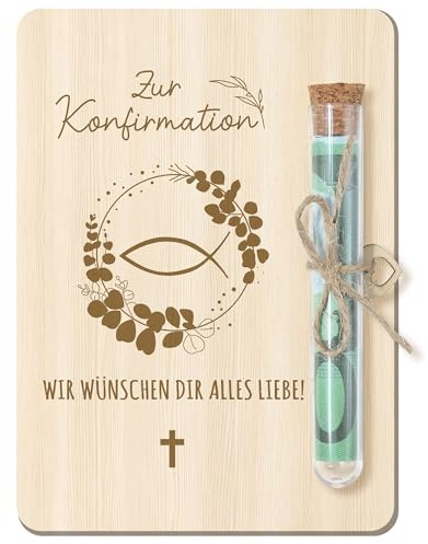Dreaku Konfirmation Geschenk, Zur Konfirmation Geldgeschenke Gutschein Verpackung mit Reagenzgläser Lustige Geldverpackung für Mädchen Jungen