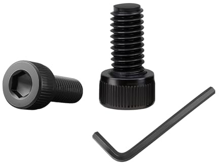 Lot de 100 vis à tête cylindrique avec six pans creux, vis à tête cylindrique avec 1 clé à six pans creux, filetage complet en acier au carbone (noires), pour éléments de fixation (M5, longueur : 8 mm