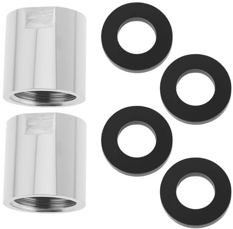SG Store 2Pcs G1/2 x G1/2 Inch Female Thread Shower Coupling with Washers Suitable for Shower Arm Shower Head DIY Shower Diverter RV