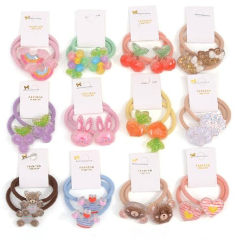 BIANHUAN Baby-Haargummis, niedliches Cartoon-Design, kleine Haargummis für Kleinkinder, kleine Mädchen, bunt, elastisch, 3 cm Durchmesser, keine Beschädigung, nahtlos, weiches Haar-Accessoire