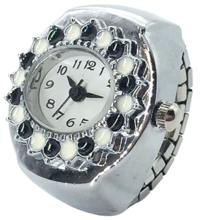 Dtaigou Ringuhren für Damen, Fingeruhren für Damen, Kristall-Vintage-Schmuck mit präziser Uhrfunktion für Familie, Freunde, Kollegen, Weihnachten, Muttertag