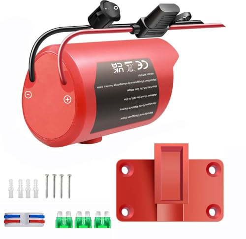 1 Pack Battery Adapter Compatible for Milwaukee M12 12V Power Wheels Adapter with Fuse and Switch,14 AWG Wire Power Convertor for DIY RC Trucks, RC Cars, Robotics, Work Lights （Battery Not Included）