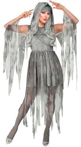 W WIDMANN MILANO Party Fashion - Disfraz de espíritu fantasmal, disfraz de Halloween, zombi, fantasma, novia fantasma, carnaval