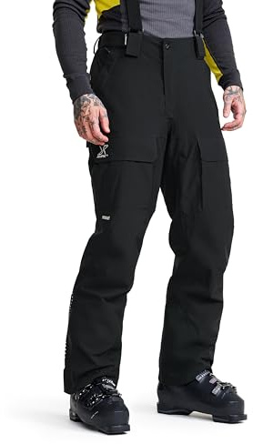 RevolutionRace AccXel Insulated 2L Ski Pants för Herr, Värmande och Väderskyddande Skidbyxor med Recco, Black, M