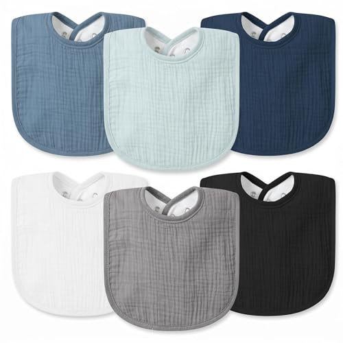 VOMARHUG Lätzchen Baby Musselin Halstuch Baby Weiche Verstellbare Quadratische Sabberlätzchen für Unisex Mädchen & Jungen